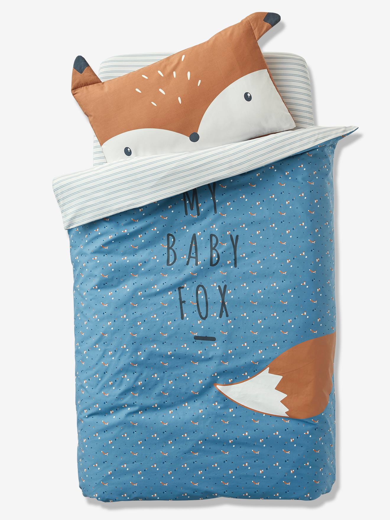 Lençol de elástico Baby Fox branco claro com estampa para bebê