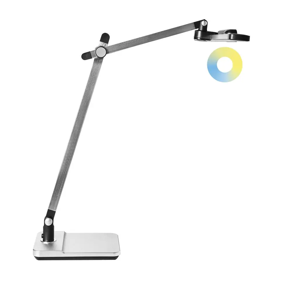 SERPENS - Bureaulamp LED - Zilver - Synthetisch materiaal