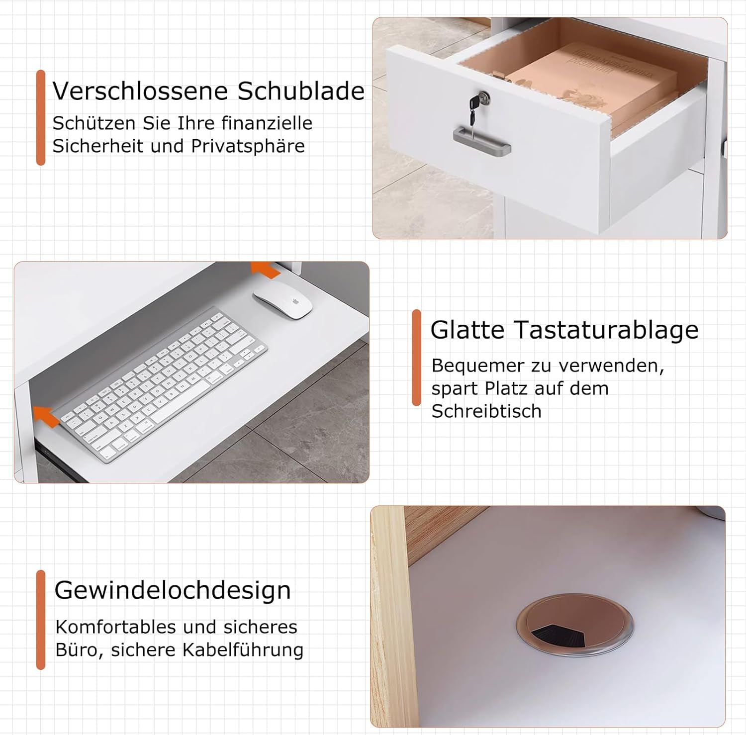 Empfangstheke, Empfangstresen, Rezeption mit Schublade und offenen Regalen, 100–240 cm Rezeptionstheken, modern für Büro, geeignet für Salons, Büros, Lobbys, Einzelhandelsgeschäfte