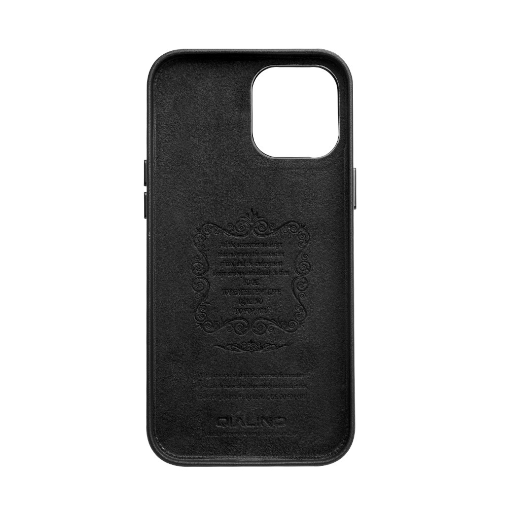 iPhone 12 / iPhone 12 Pro Echtleder Hülle Back Case - Schwarz