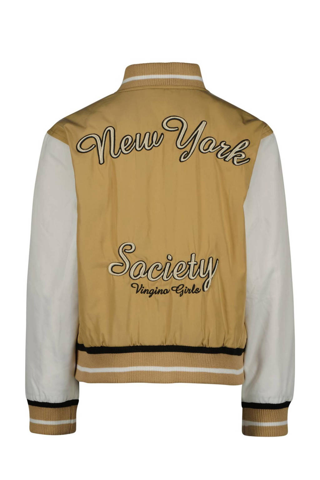 Vingino baseball jacket Tersa met printopdruk bruin