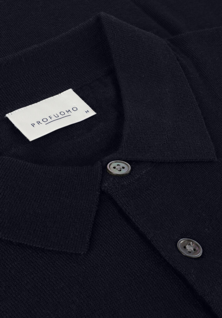 PROFUOMO donkerblauwe profuomo polo polo longsleeve