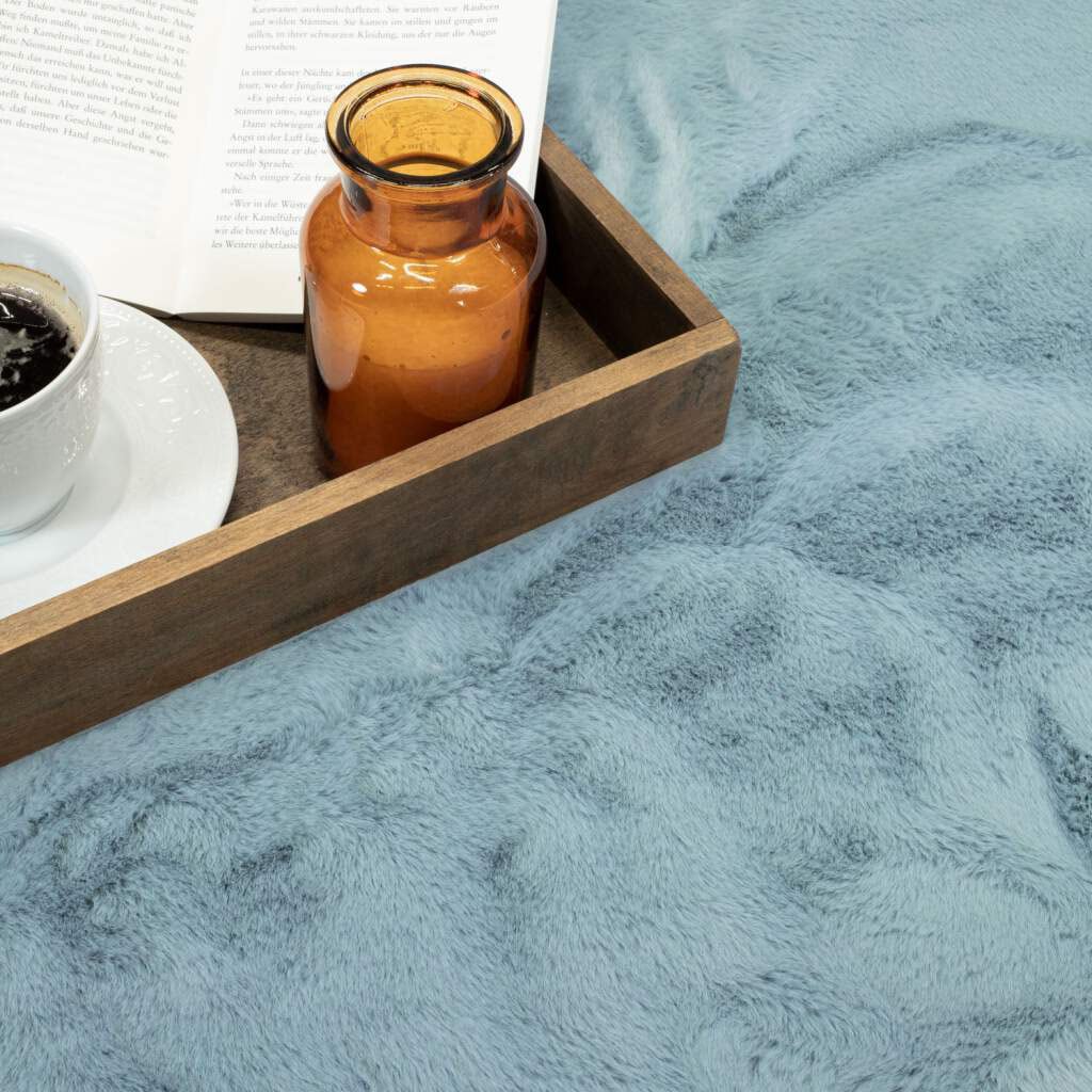 Carpet City Hochflor-Teppich »TOPIA 400« rechteckig 21 mm Höhe Kunstfell-Teppich mit Kaninchenfell-Optik, Haptik, Schlafzimmer