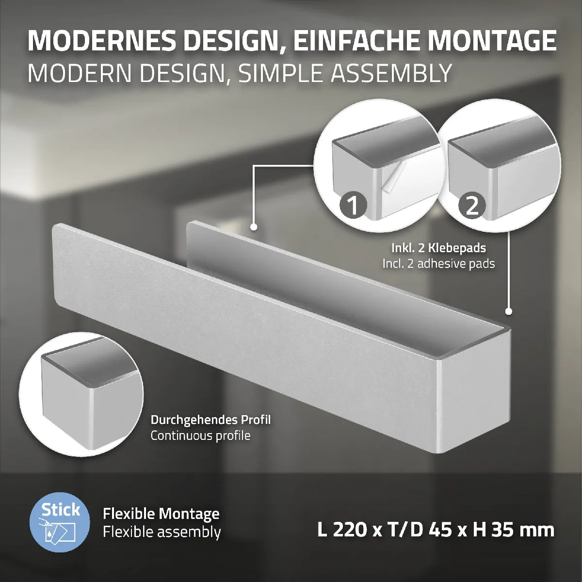 ML-Design Porte-serviettes 2 pièces - Argent