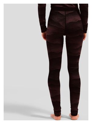 Collant Long Femme Odlo Merino Warm Heritage Noir/Violet