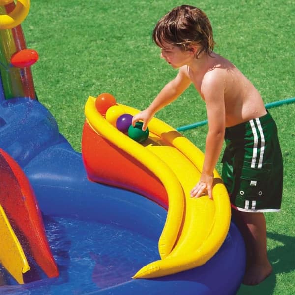 INTEX Oppblåsbart basseng Rainbow Ring Play Center 297x193x135 57453NP