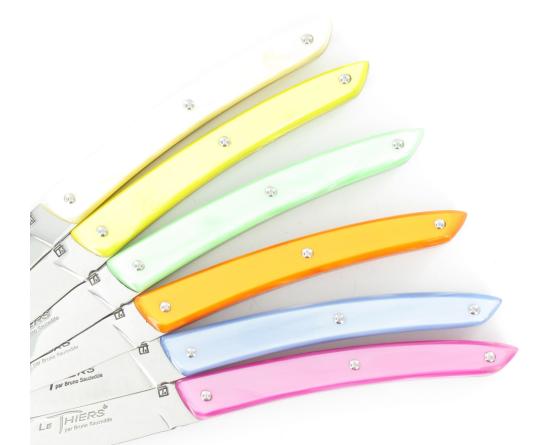 Le Thiers Table - coffret de 6 pièces - Manche 6 couleurs Couteaux Table par Bruno Sauzede