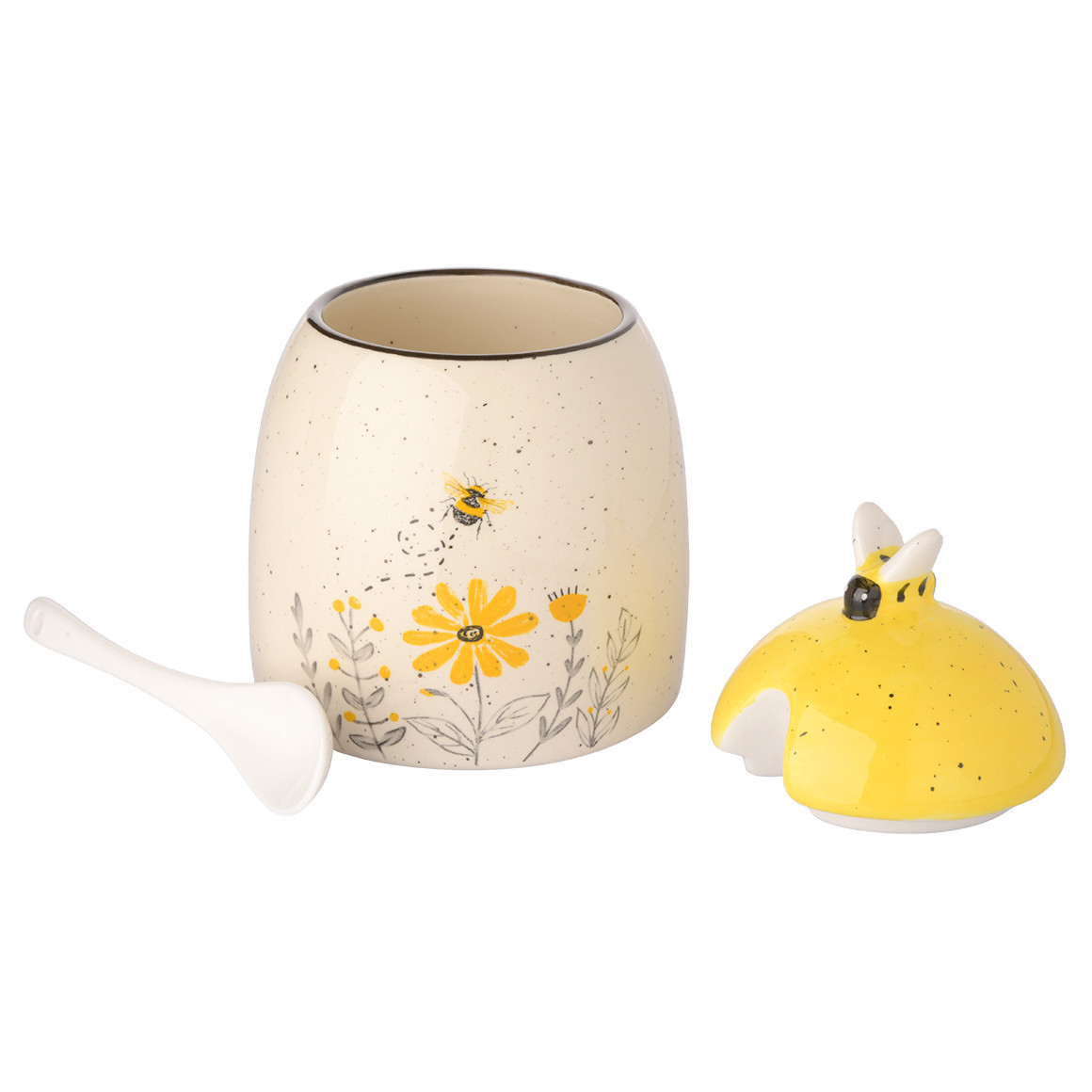 My Home Vorratsdose aus Porzellan creme / gelb