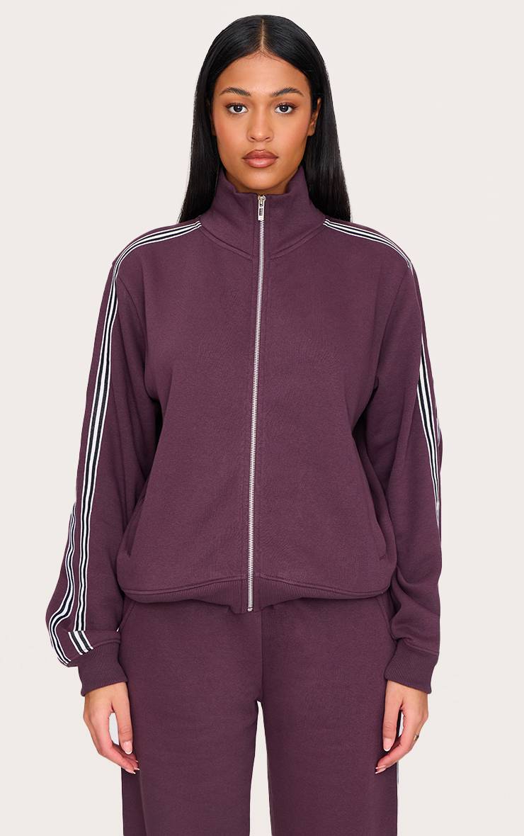 Veste Haute Zippée À Col Montant Avec Détails Rayés