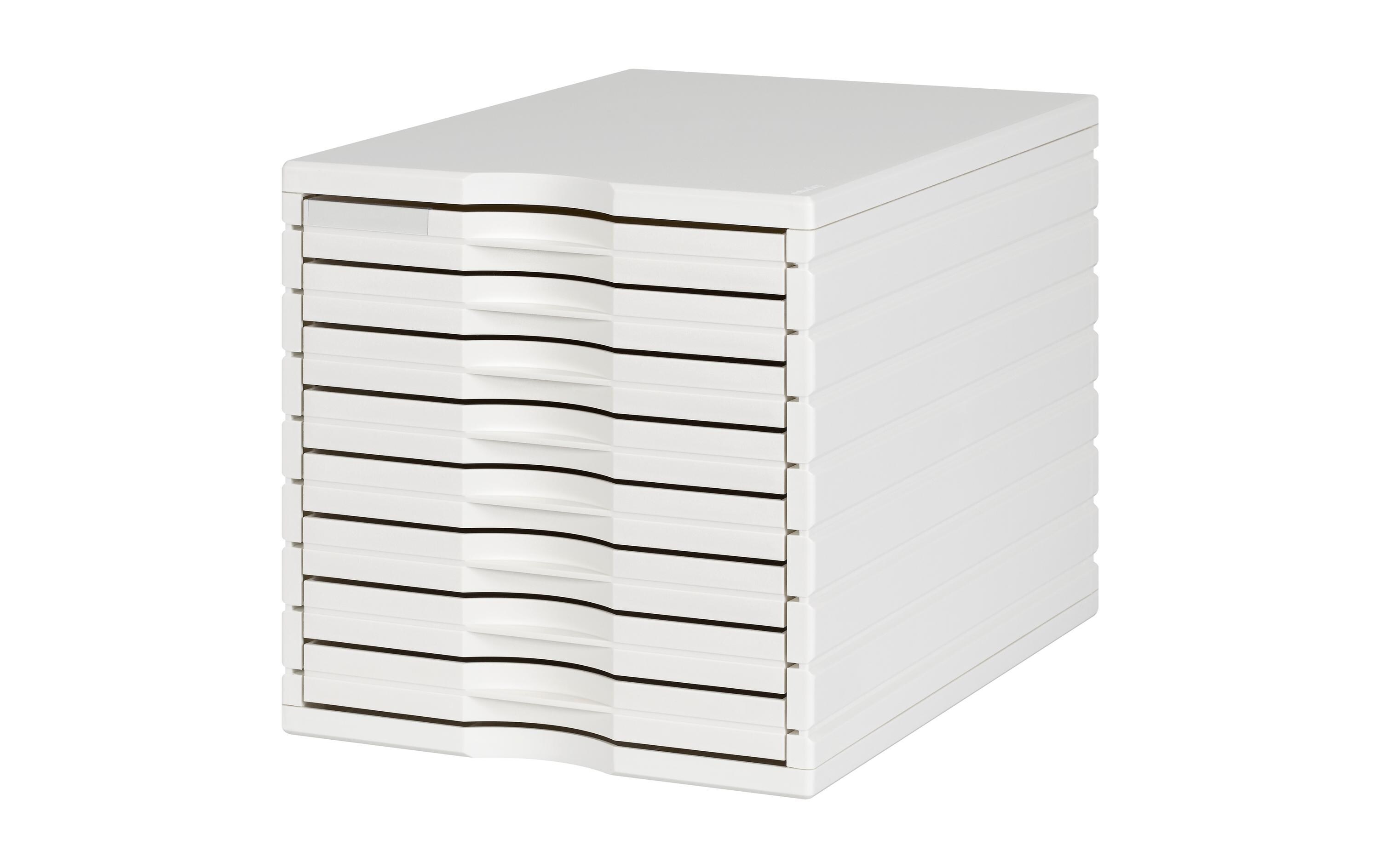 Schubladenbox Styrotop 8 Schubladen, Weiss<br>Box mit Schubladen für Ihre Dokumente