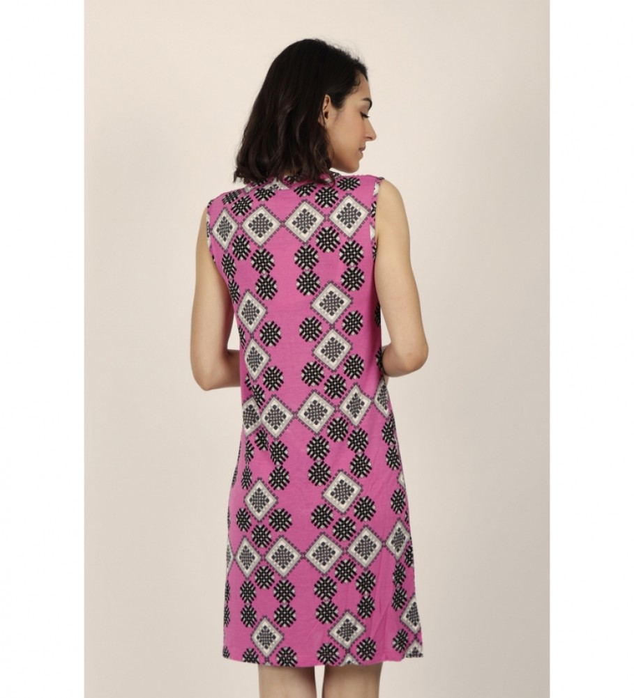 Vestido Admas fúcsia art déco