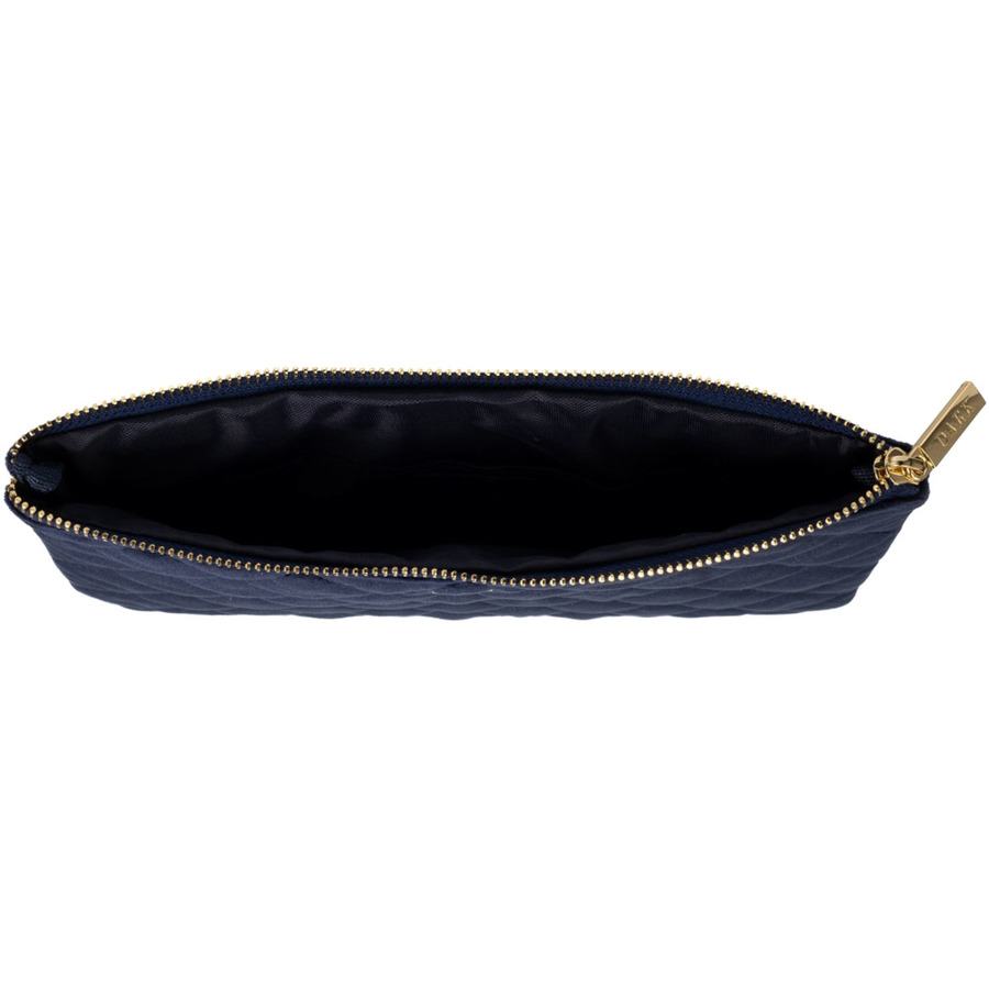 DARK Velvet Quilted Small Pouch Navy Blue