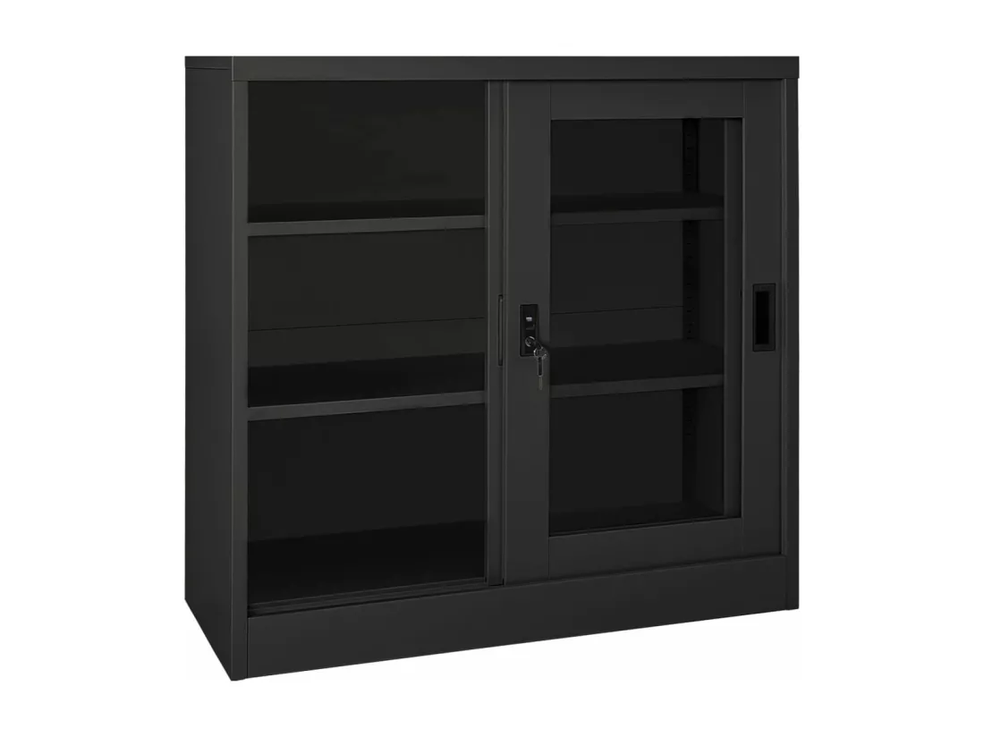 Armoire à portes coulissantes Anthracite 90x40x90 cm Acier