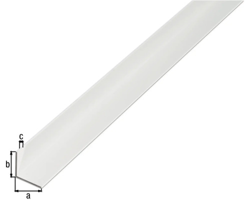 Aluminium hoekprofiel, wit, 25x25x1,5 mm, 2,6 m