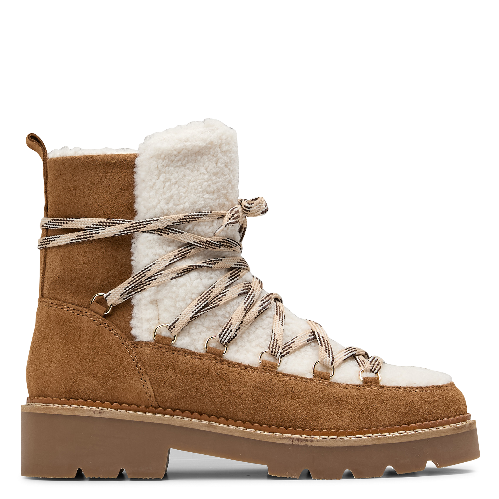HILDA - Boots fourrés en cuir| Beige