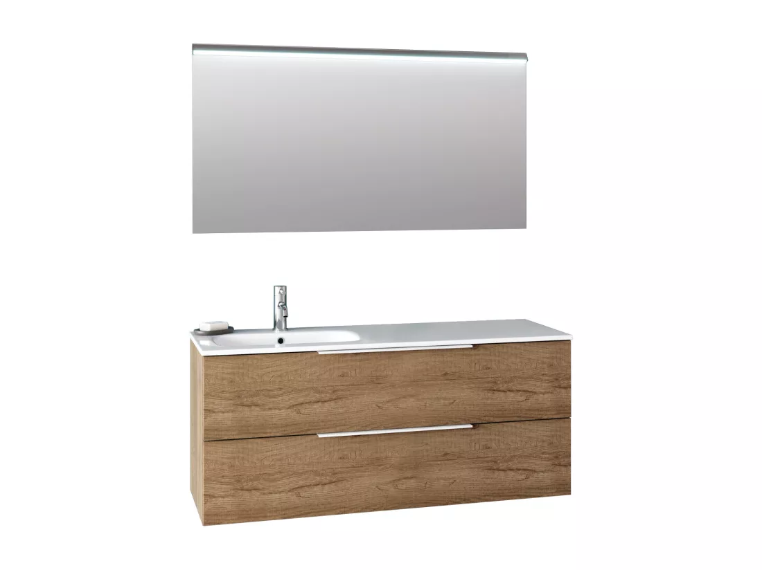 Ensemble de salle de bain vasque SX 3 pièces LARISSA chêne miel