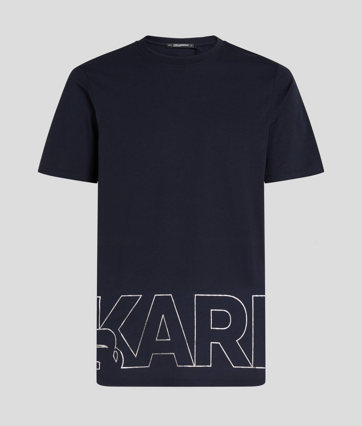 T-SHIRT DE PLAGE À LOGO KARL MÉTALLISÉ - Iris Noir