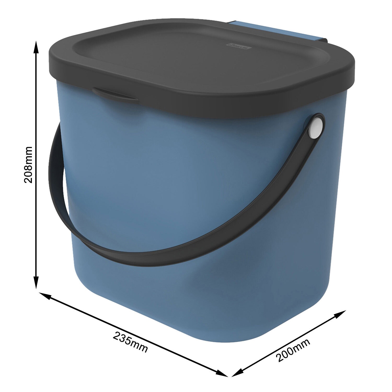 rotho Abfalleimer ALBULA blau /schwarz