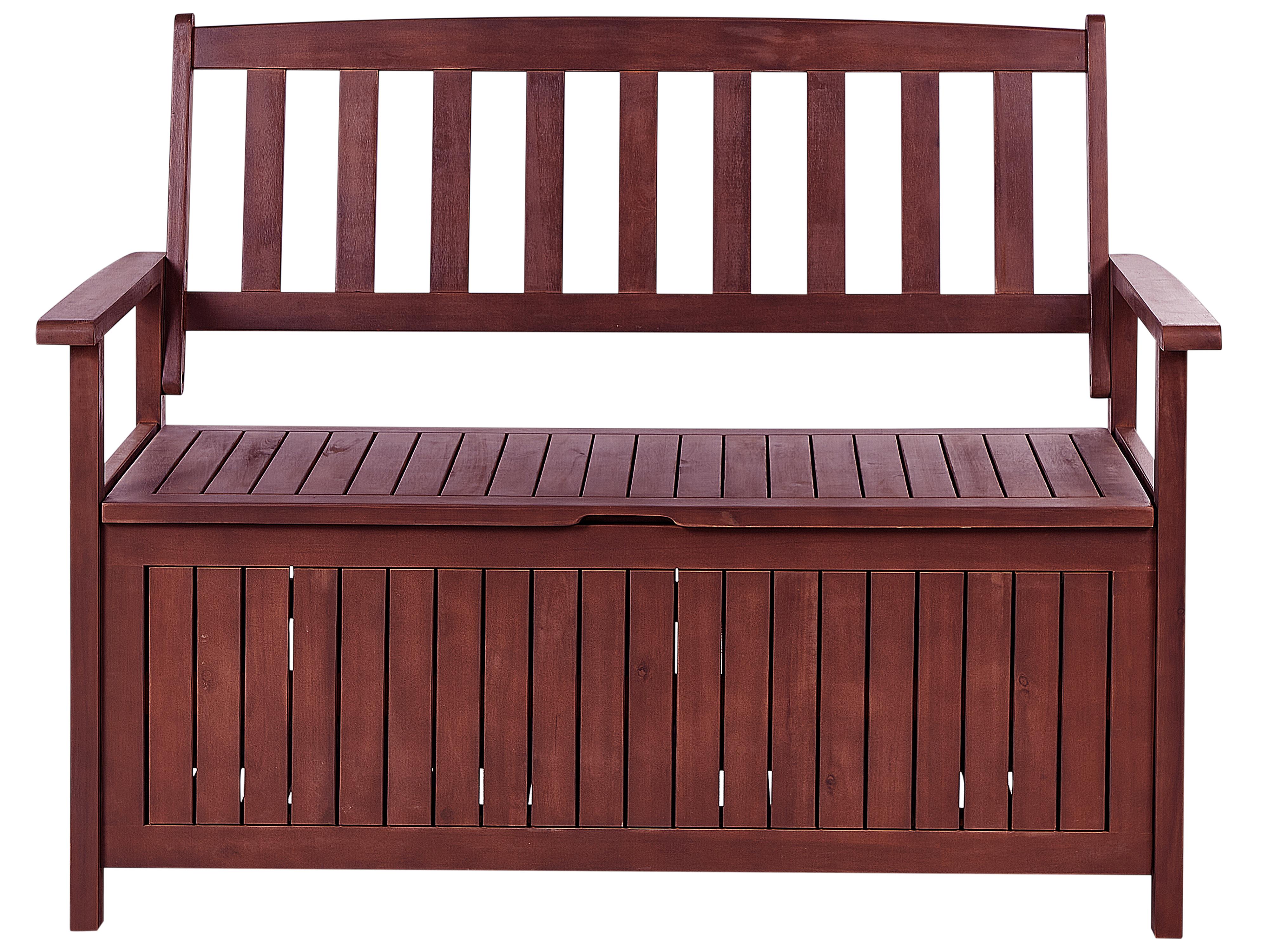 Tuinbank met zitkussen SOVANA 120 cm met opbergruimte Acaciahout Wit