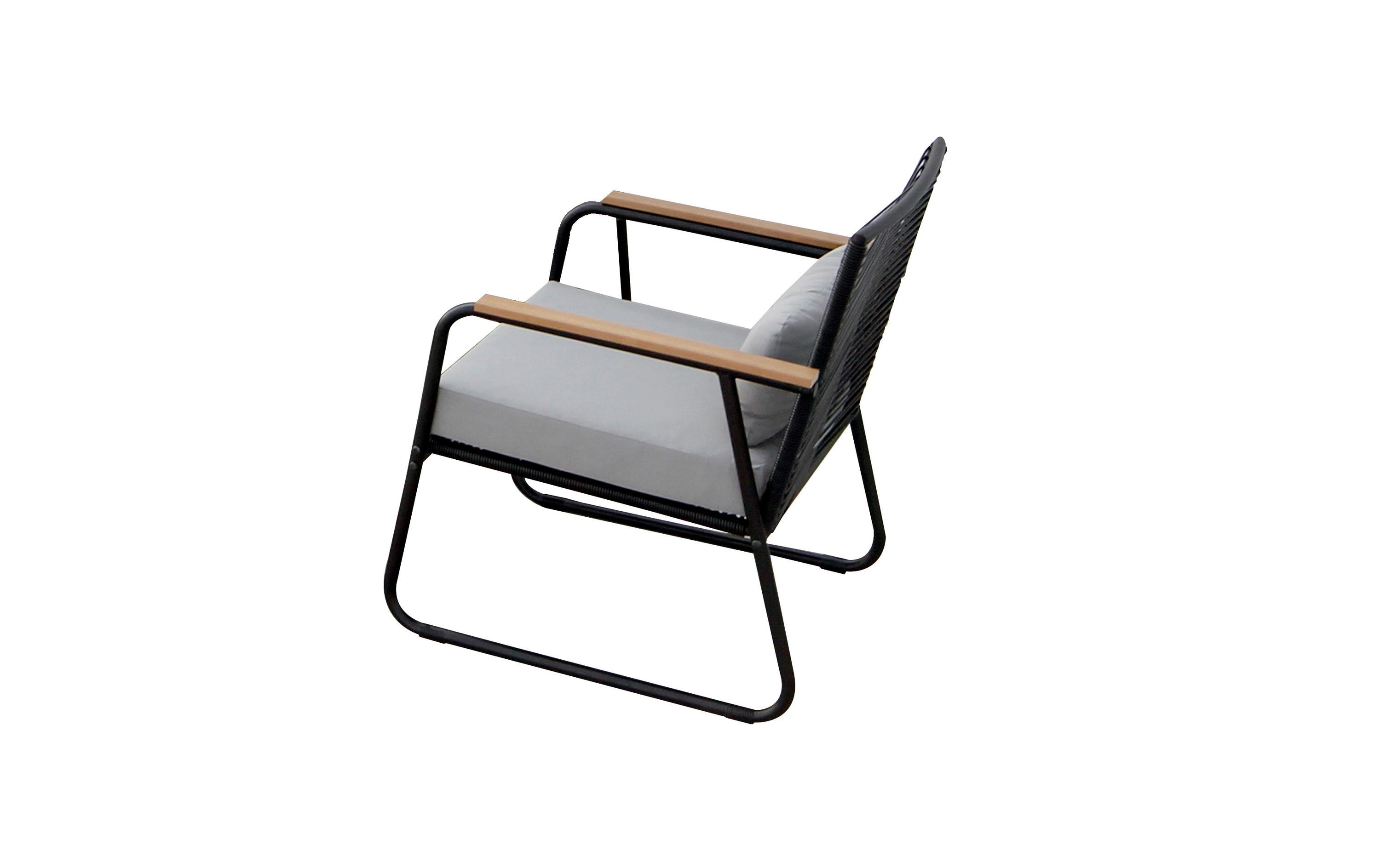 Loungeset Paxos, Anthrazit/Bambus, 4 Sitzplätze<br>4-teiliges Loungeset für den Garten oder Balkon