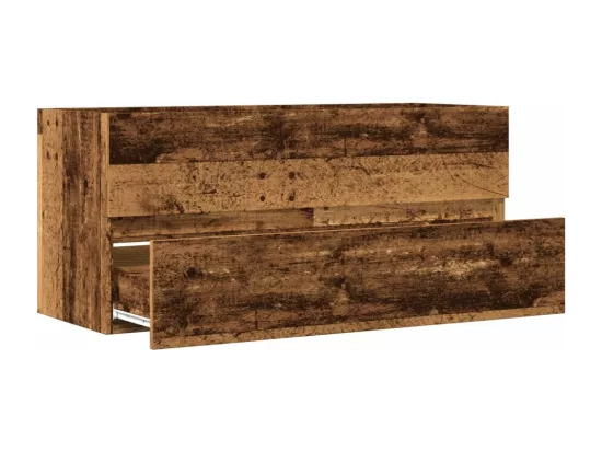 Armoire lavabo vieux bois 100x38,5x45 cm bois d'ingénierie