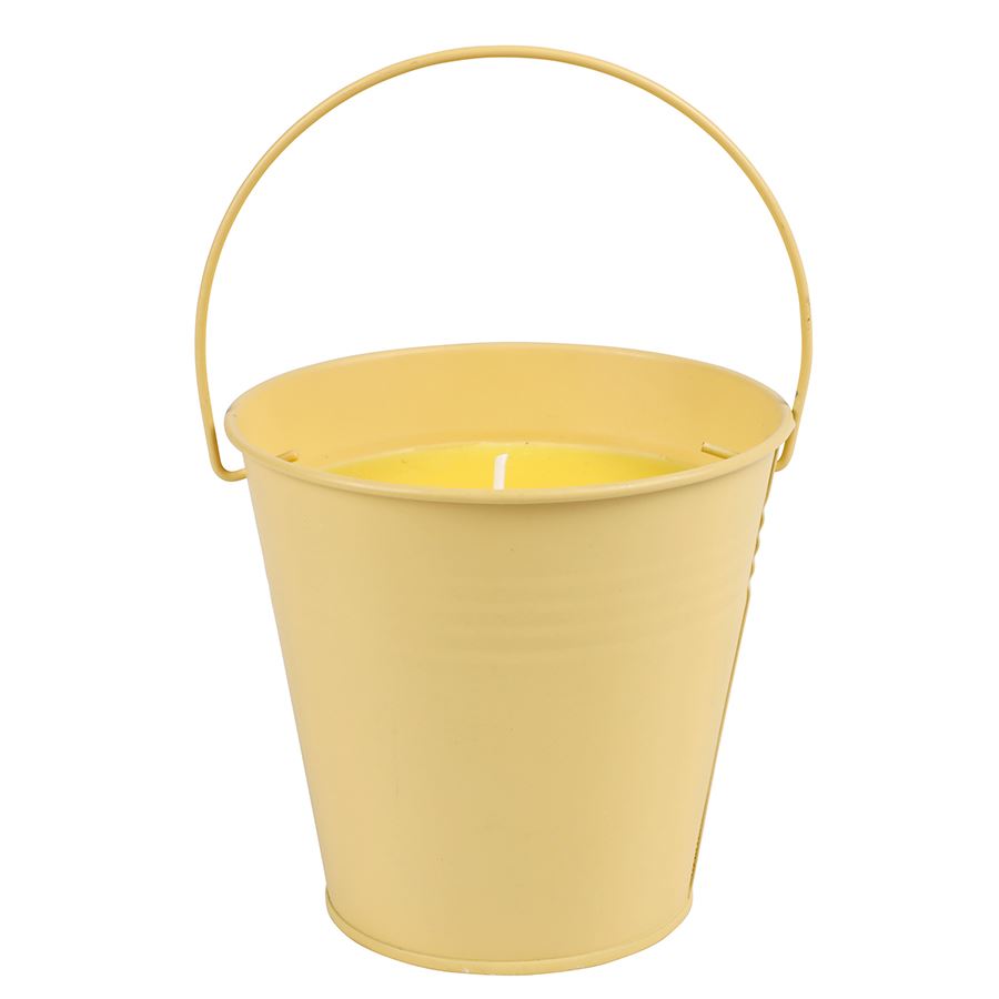Duftkerze Citronella im bunten Zinktopf 11x10cm