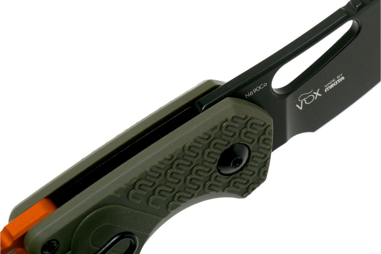 MKM Isonzo FX03-2PGO Cleaver OD Green FRN, Black Blade zakmes, Jesper Voxnaes design