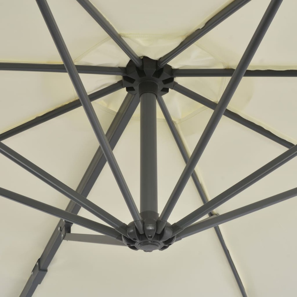 Parasol d'extérieur avec base portable diamètre 3 m sable