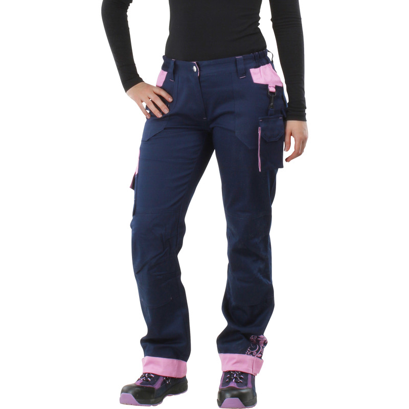 Cerva dames werkbroek Yowie 42 donkerblauw/paars