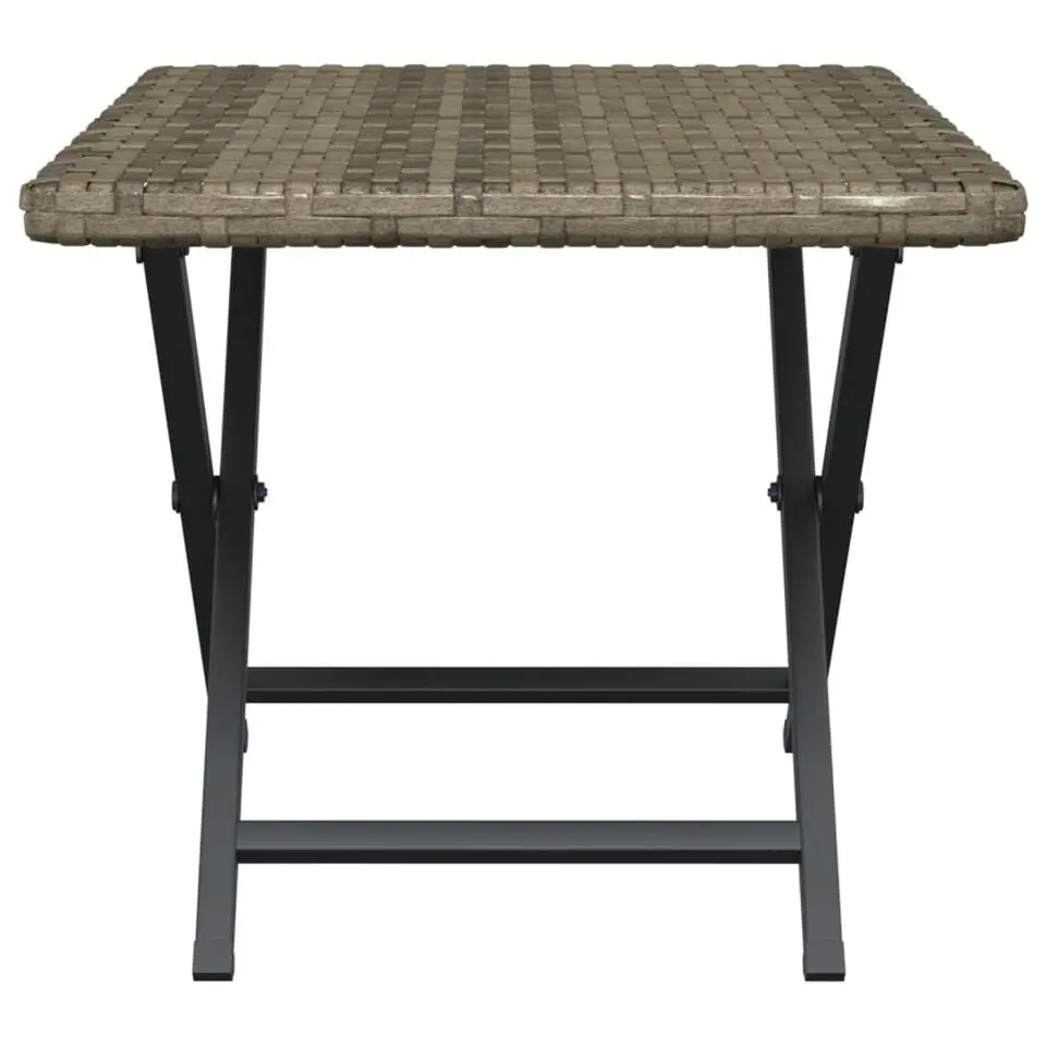 vidaXL - Tafel inklapbaar - Grijs - Poly rattan - 45x35x32 cm