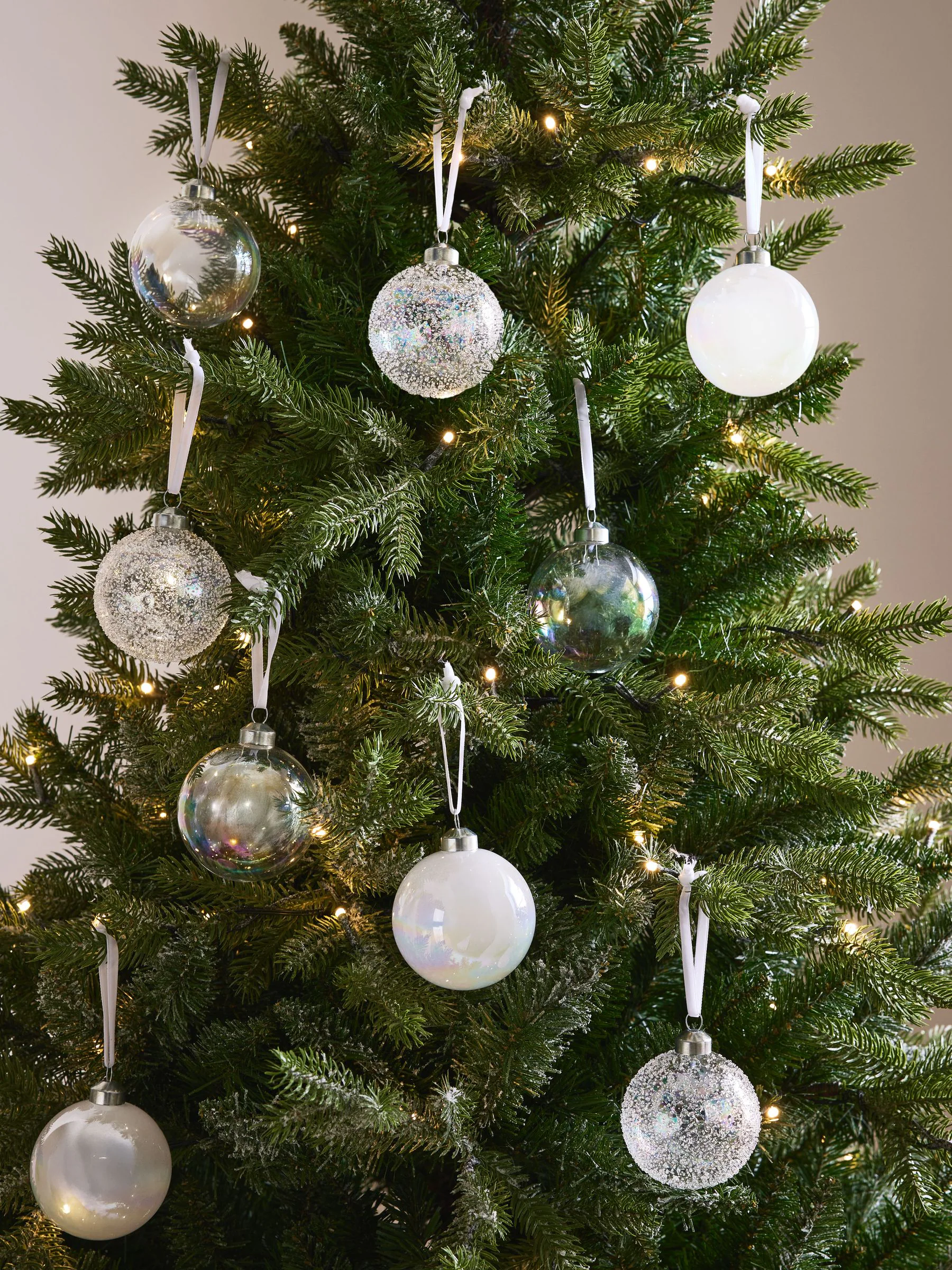 Set van 9 luxe kerstballen van glas