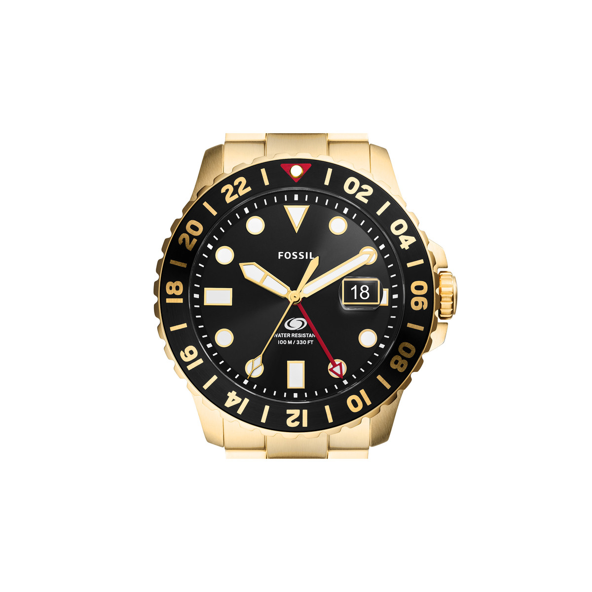 Montre FOSSIL Blue homme bracelet acier doré
