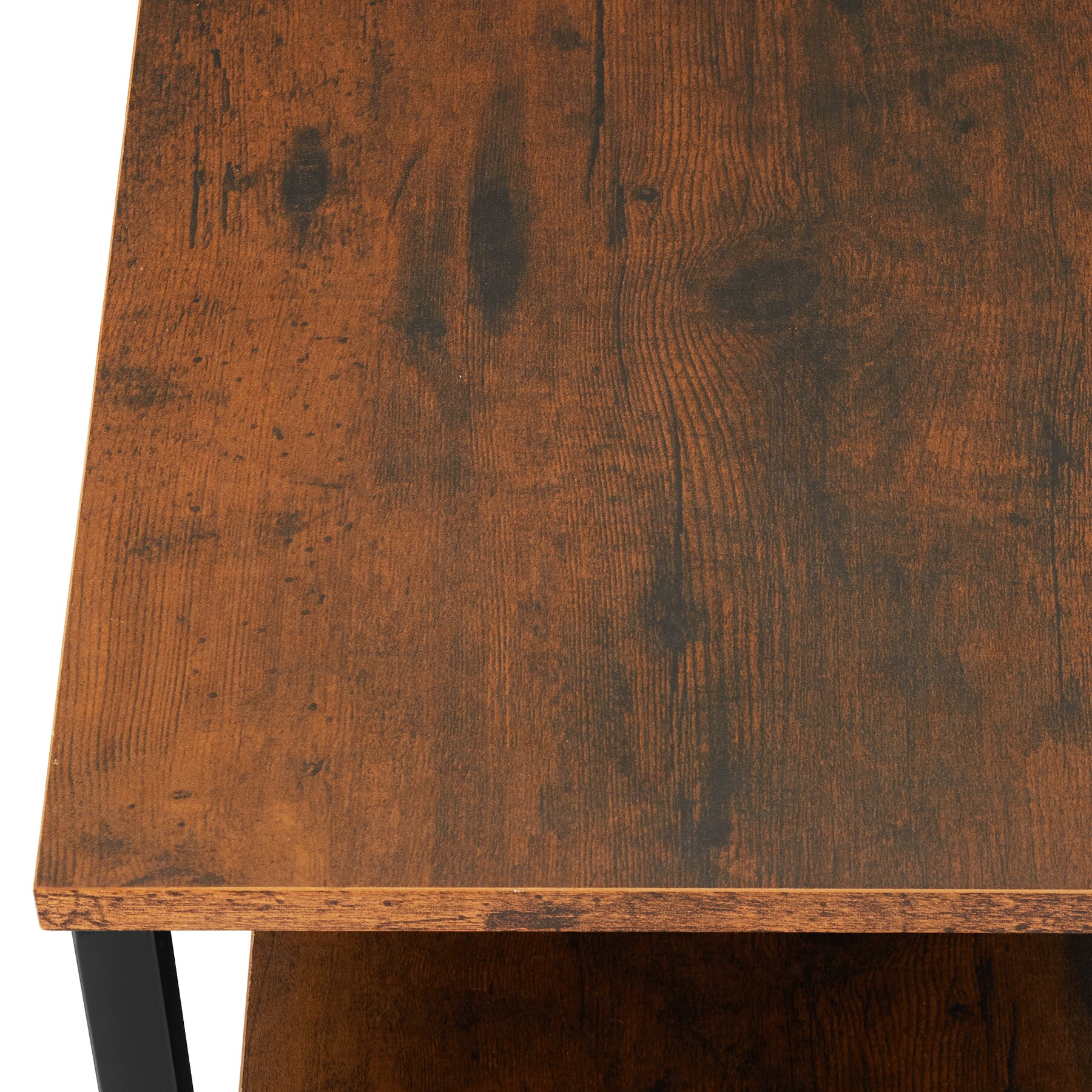 tectake® Nachttisch, Industrial Style, 2 Ablagen und 2 Schubladen, 30 x 49,5 x 61,5 cm