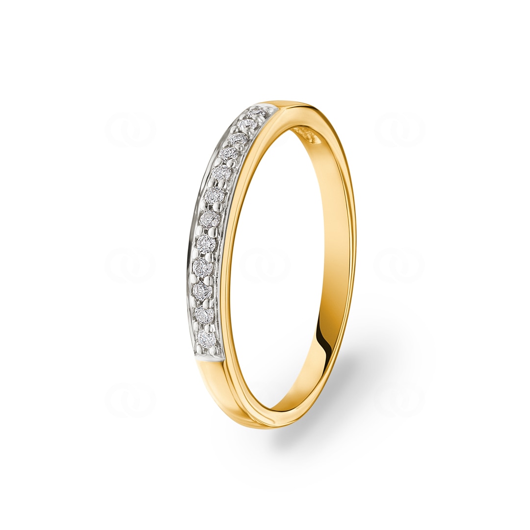 Mémoire-Ring 750/18 K Gelbgold mit Diamanten 0.10 ct H/si
