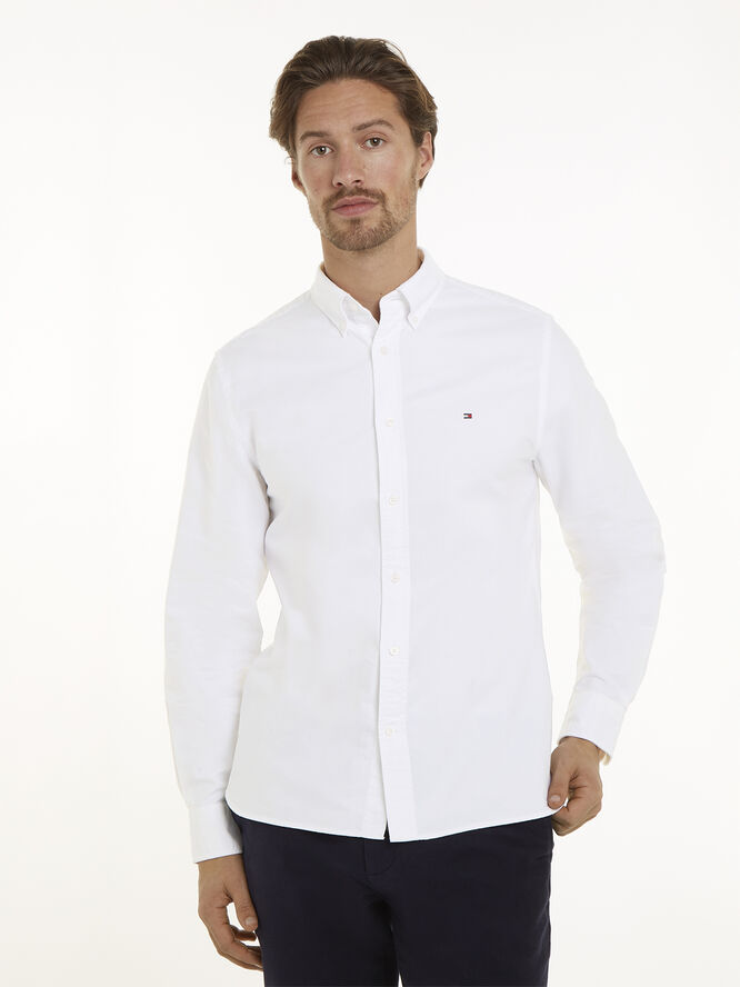 Tommy Hilfiger SOLID HERITAGE OXFORD RF SHIRT Optic white