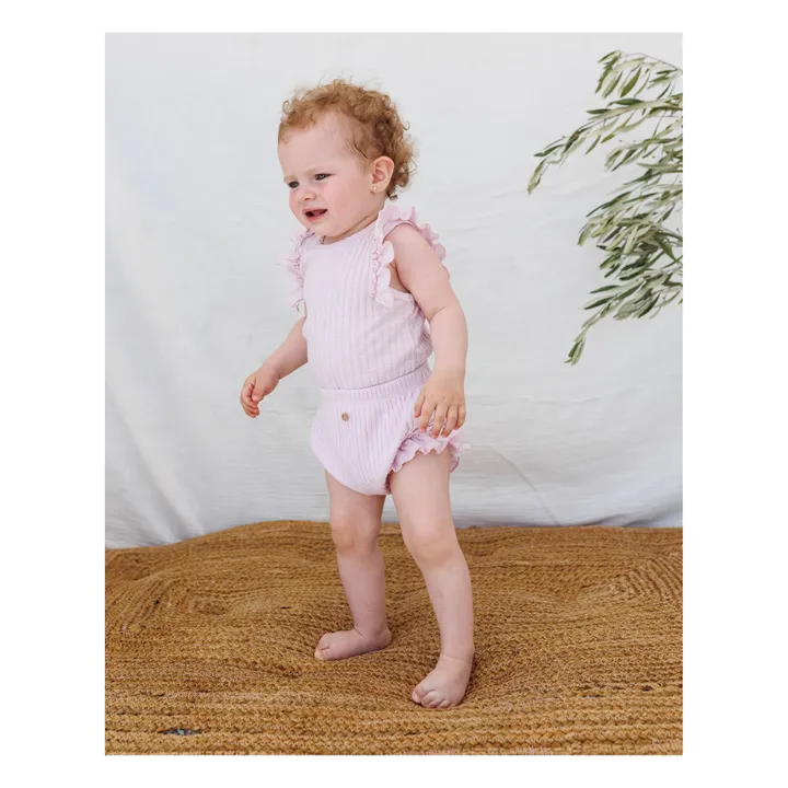 Búho Bloomer Ruffle Côtelé | Mauve