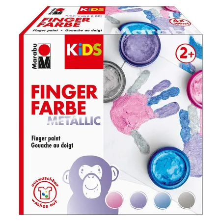 Marabu Fingerfarbe Kids Metallic, 4 x 100 ml