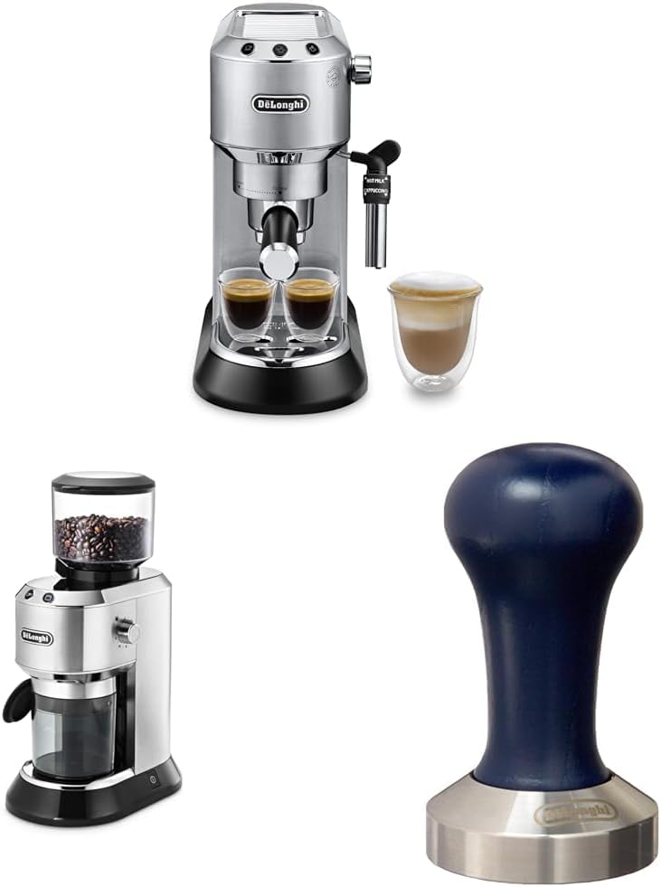 De'Longhi Machine à Café Espresso avec Broyeur Intégré, Moderne, Acier Inoxydable, 15 cm x 15 cm x 15 cm