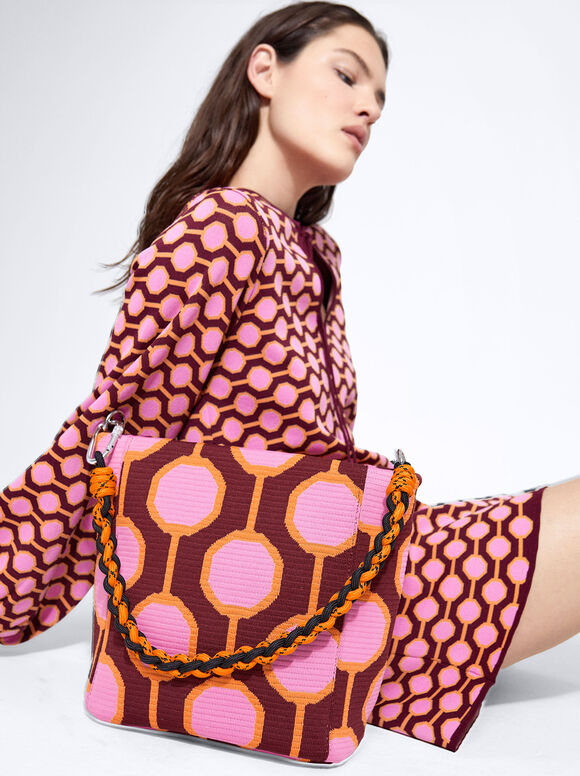 Bolsa de ombro jacquard - Multicolorida