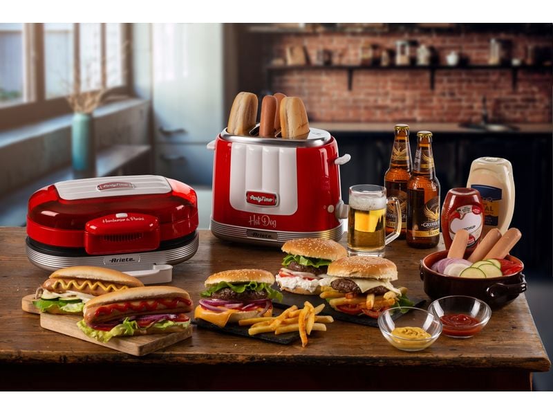 Ariete Hamburger-Grill Party Time ARI-205-RD 1200 W, Rot/We Hamburger-Maschine