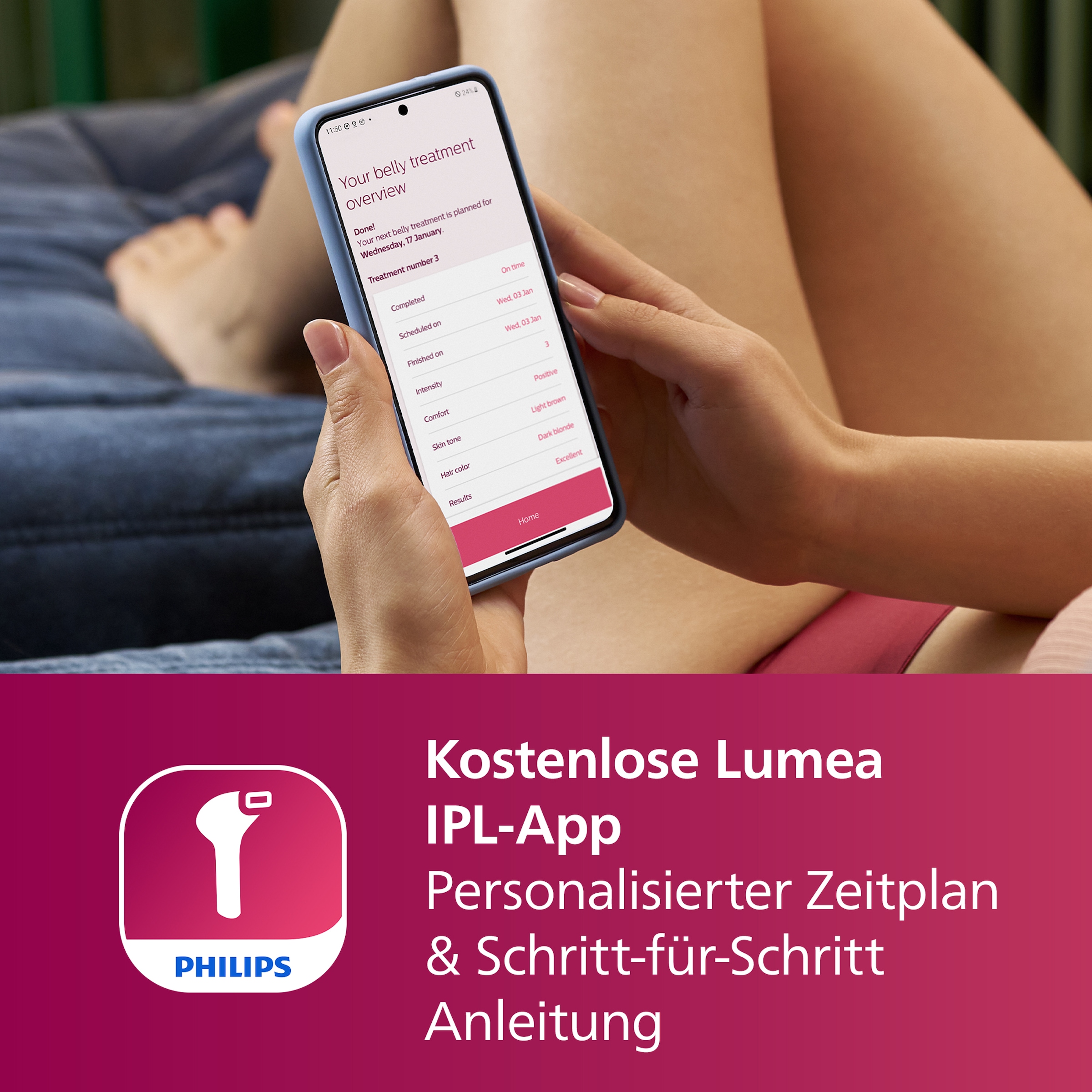 Philips IPL-Haarentferner »Lumea S7000 BRI921/00« 250.000 Lichtimpulse 2 Aufsätze (Körper und Gesicht), inkl. Präzisionstrimmer