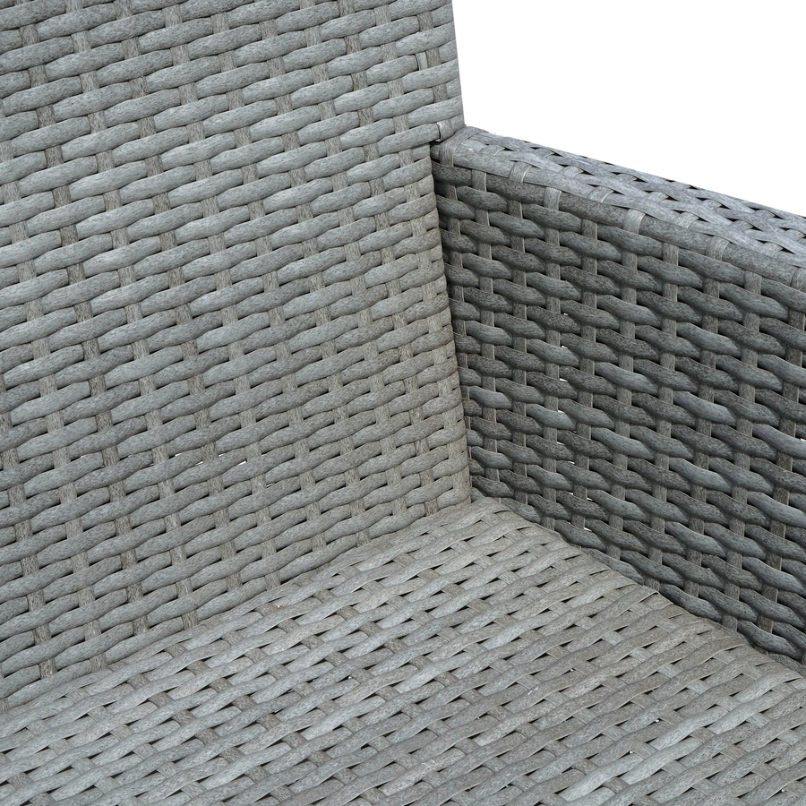 Outsunny Polyrattan Gartenbank grau
