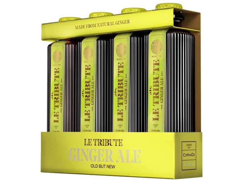 Le Tribute Soft-Drinks Ginger Ale Set 4 x 20 cl Würzige Ingwer-Limonade zum Mixen