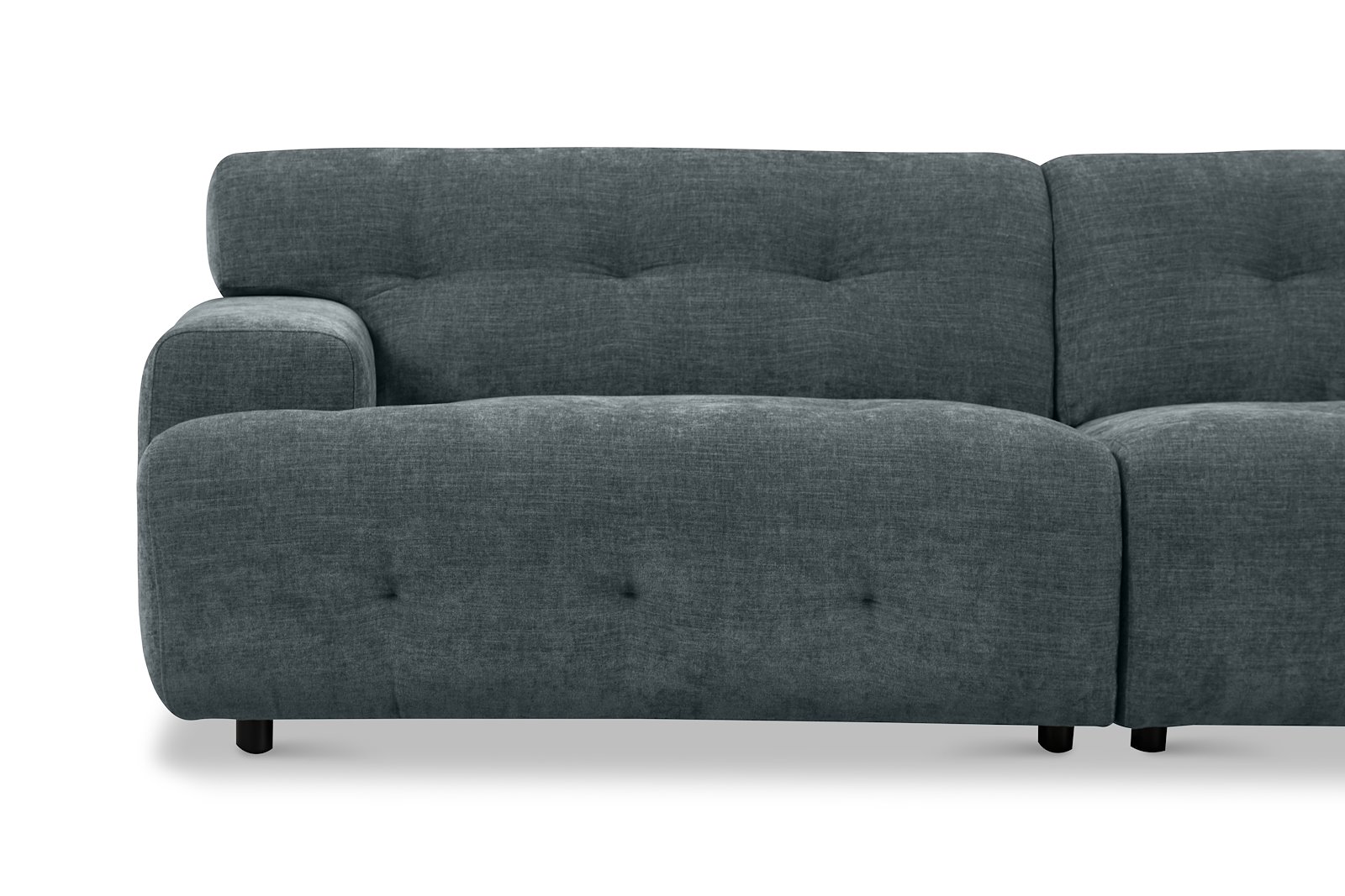 Bob 3-seter Tekstil City 72 Blue Grey med sorte ben.