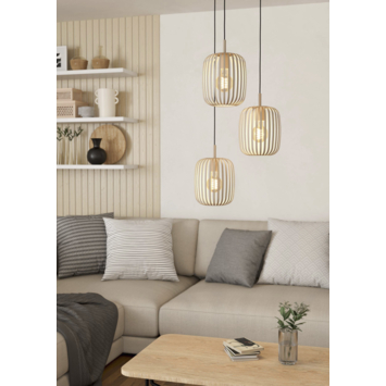 EGLO hanglamp Romazzina Ø46 cm 3-lichts zandkleur