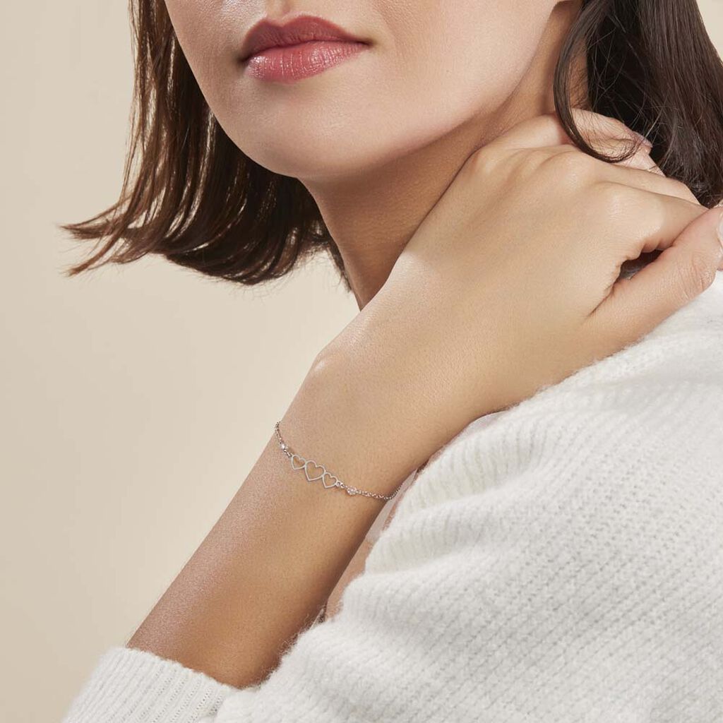 Bracelet Love Love Argent Blanc Oxyde De Zirconium