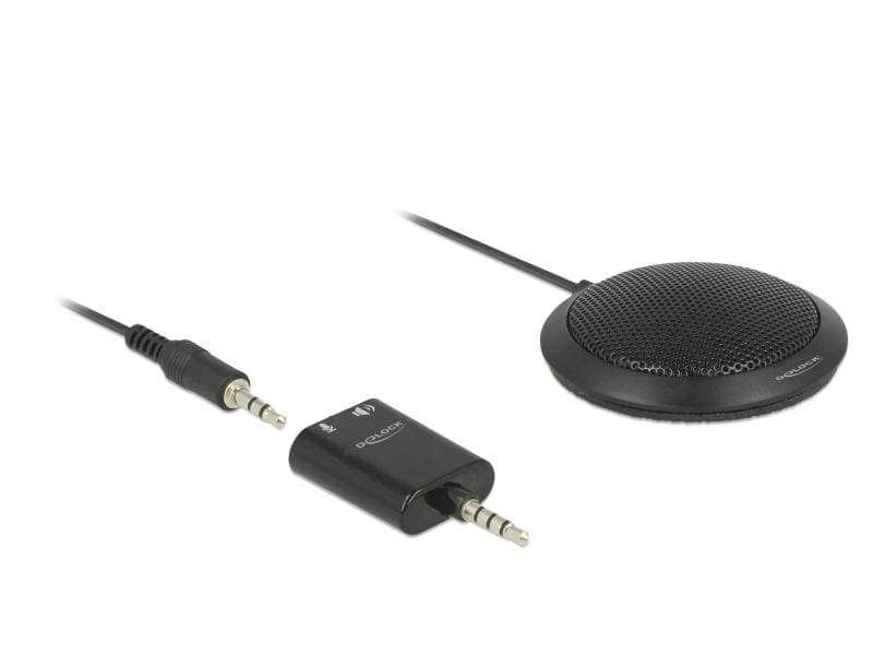 Delock Kondensatormikrofon 3.5 mm für Konferenz Delock Kondensator Tisch Mikrofon Omnidirektional für Konferenz mit 3,5 mm Klinkenstecker 3 Pin