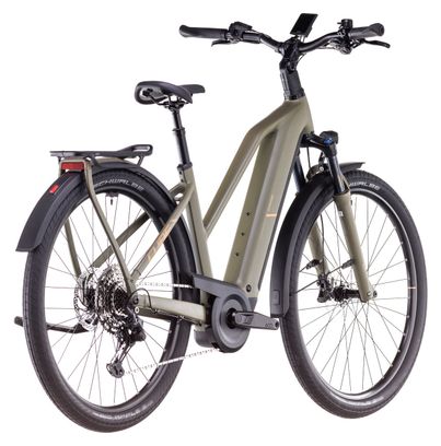 VTC Électrique Cube Kathmandu Hybrid Pro 800 Trapeze Shimano Cues 11V 800 Wh 700 mm Vert Dusty Olive 2025