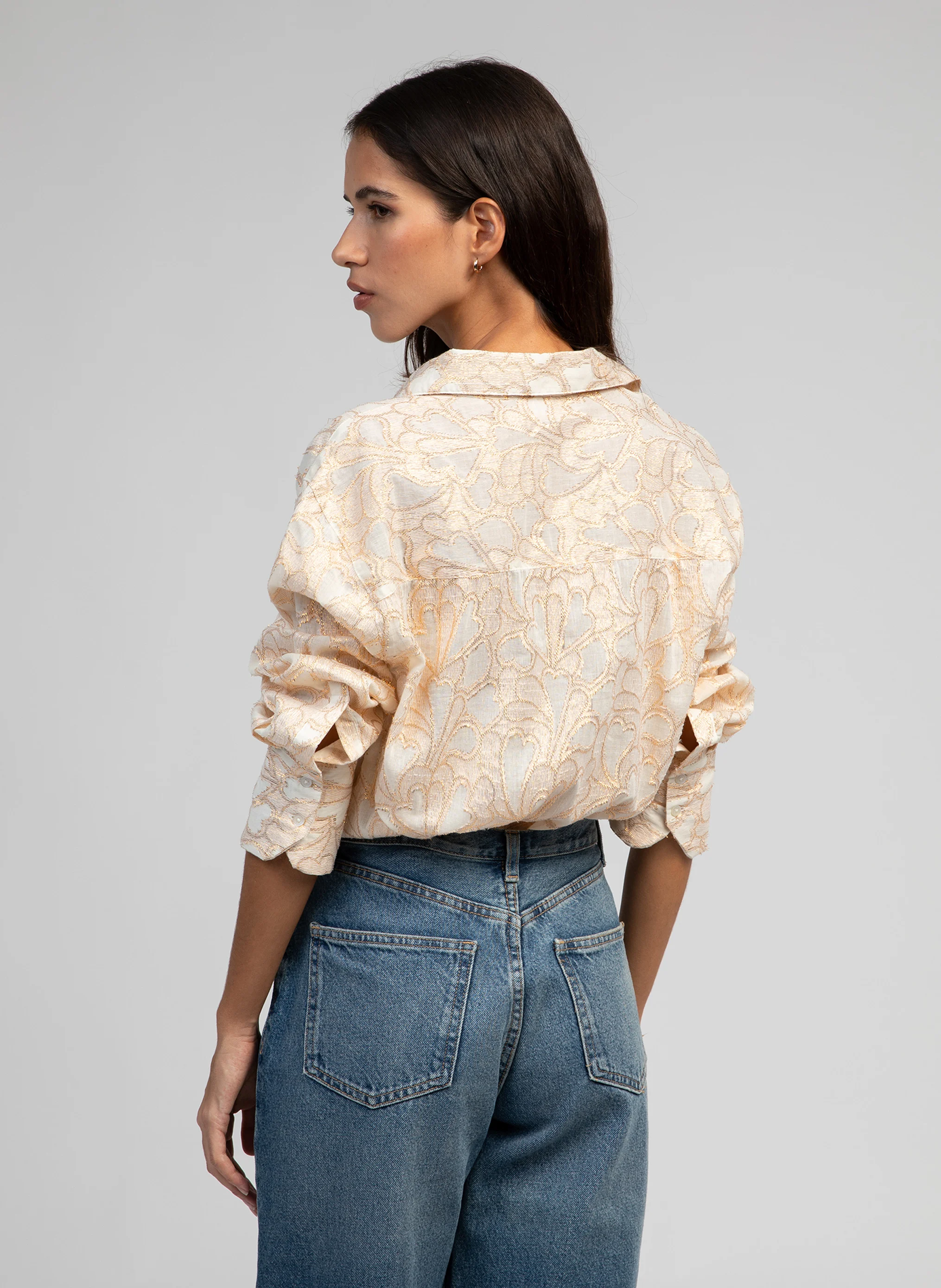 SOLOANE - Chemise imprimée en coton mélangé | Blanc