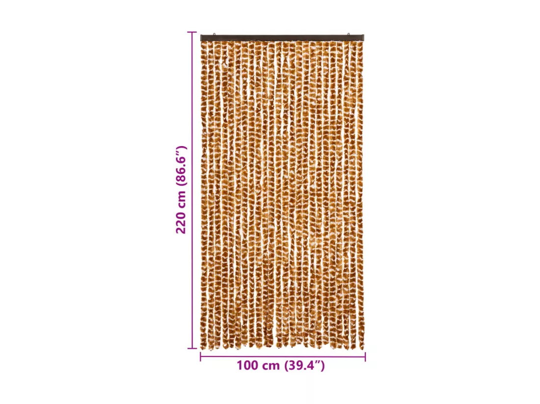 Moustiquaire Ocre et blanc 100x220 cm Chenille